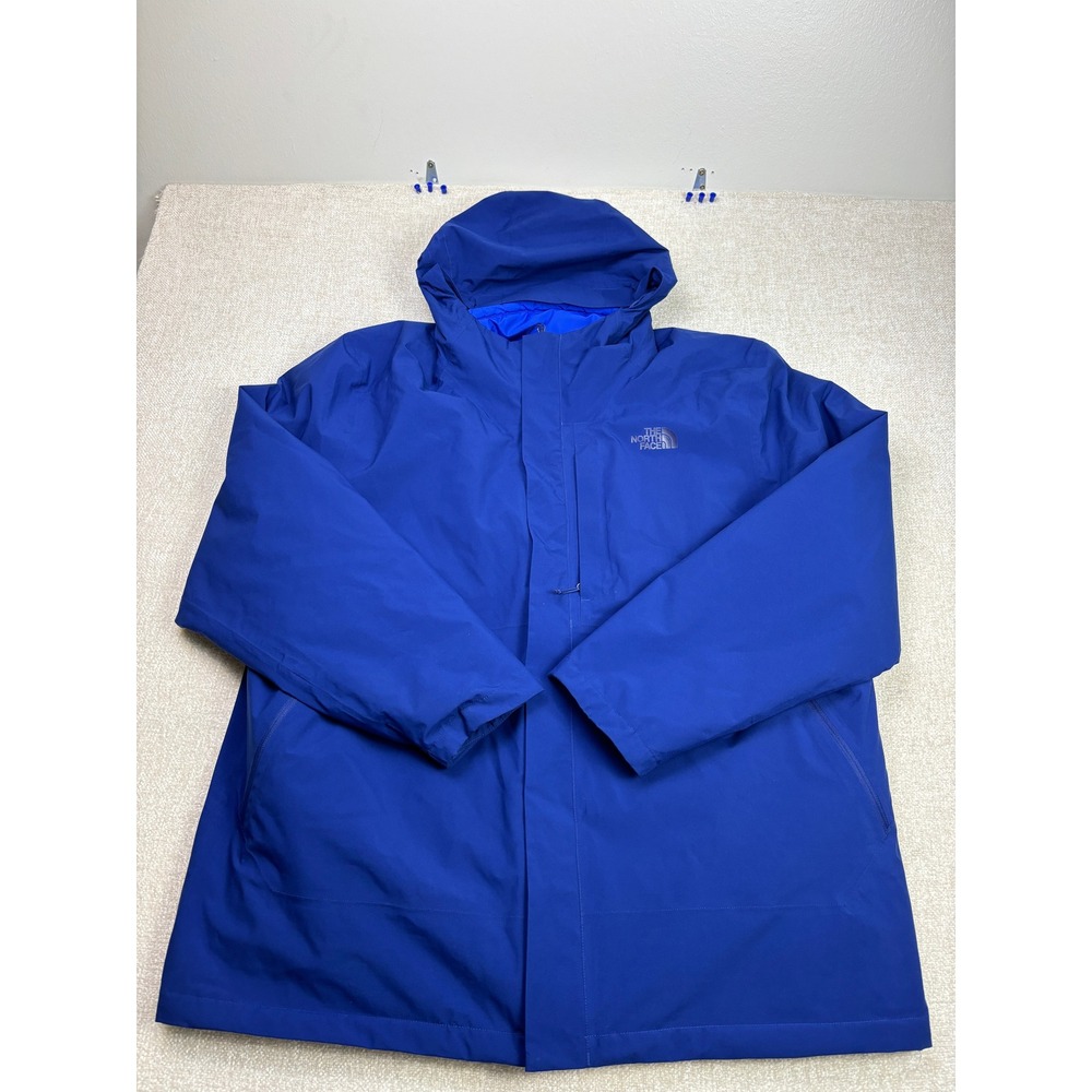 The North Face Mens Royal Blue Hooded Full Zip Jacket Coat 3X Big & Tall